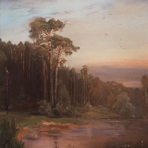 Копия Саврасова "Летний пейзаж с соснами у реки"