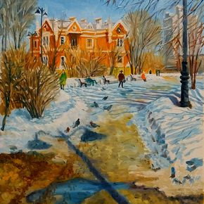 В сквере. Мартовское солнце.