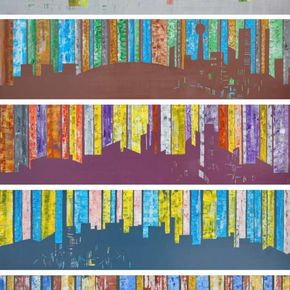 Осло, Торонто, Портленд, Гонолулу, Гамбург Пентаптих Абстракция Мультиптих