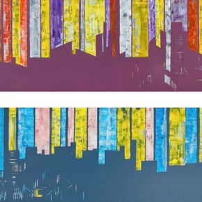 Портленд, Гонолулу Город Абстракция Диптих