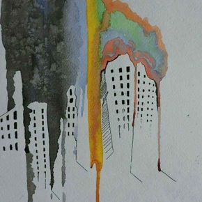 На город опускается ночь