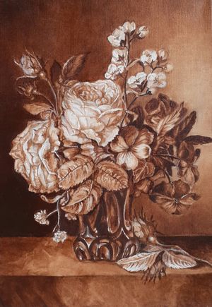 Натюрморт с розой(ремикс картины Иозефа Лаура)