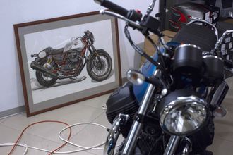 Мотоцикл Moto Guzzi V7 III Racer, рисунок