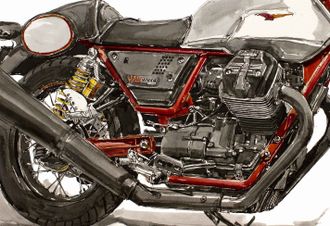 Мотоцикл Moto Guzzi V7 III Racer, рисунок