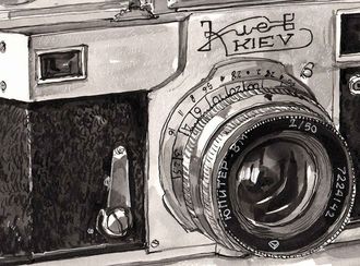 Рисунок, фотоаппарат Киев-4