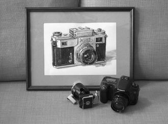 Рисунок, фотоаппарат Киев-4