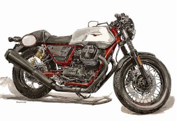 Мотоцикл Moto Guzzi V7 III Racer, рисунок