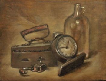 Постановка с утюгом, грунтованный картон, 40_50