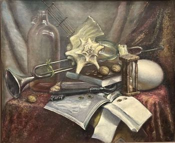 Натюрморт вечный, грунтованный картон, 50_60