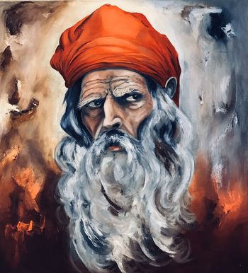 Старец в красном тюрбане.