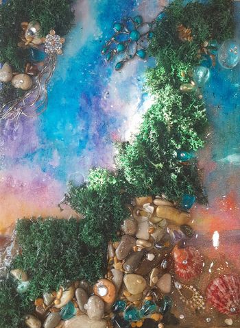 Картина "сокровища моря на закате"