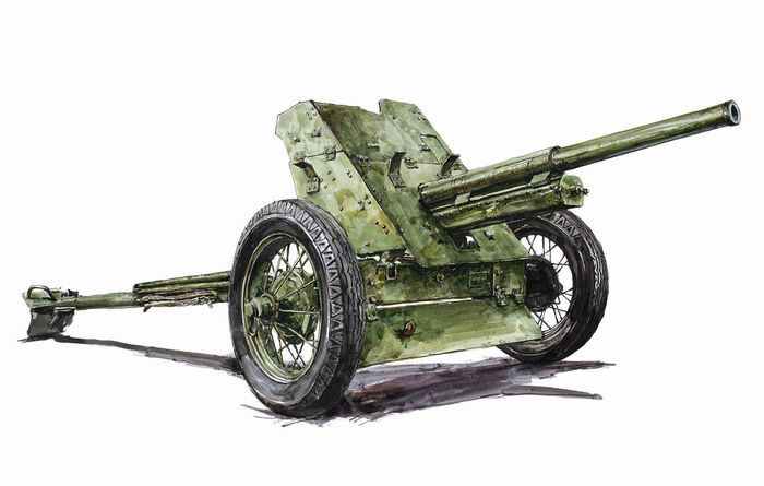 Рисунок, 45-мм противотанковая пушка образца 1937 года (53-К)