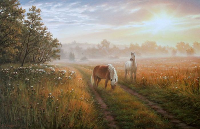 Утром в поле