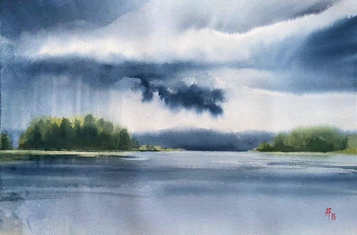 Гроза над озером