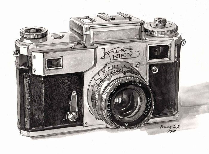 Рисунок, фотоаппарат Киев-4