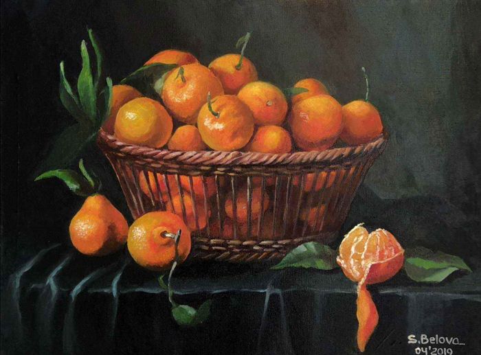 Корзина с мандаринами