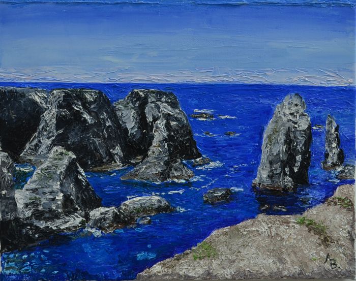 Берег, скалы (Бель-Иль-ен-Мер, Бретань) (Coast, cliffs (Belle-Ile-en-Mer, Bretagne))