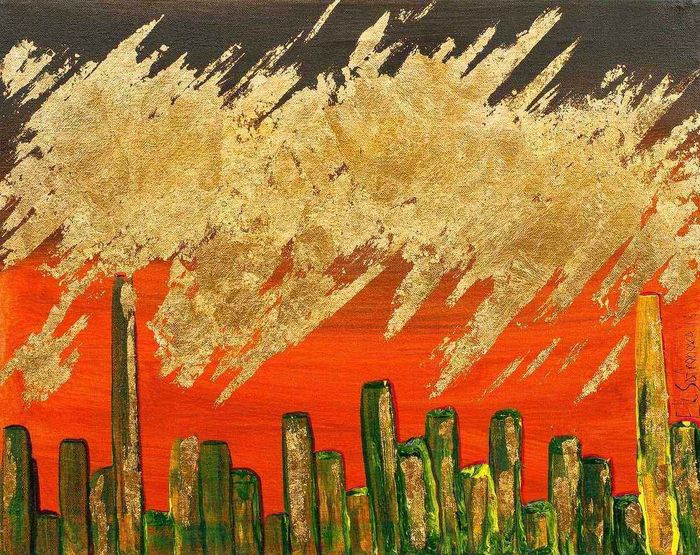 Город на закате