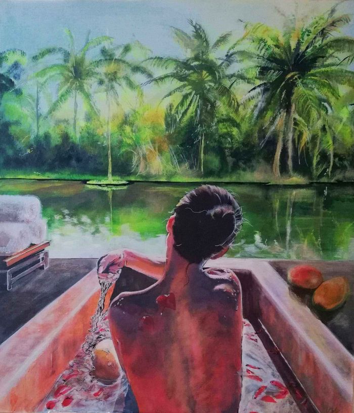 С видом на озеро....